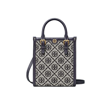 TORY BURCH T MONOGRAM 提花迷你托特手提包 87146 (藍色現貨) ~【 菲尼斯 國際精品 ★ 疊加現抵$1618 】
