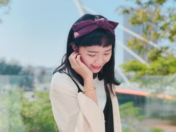 紫羅蘭 深紫 大蝴蝶扭結髮帶 ggoomstudio