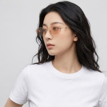 【Balenciaga 巴黎世家】不規則形無框抗UV太陽眼鏡(BB0535S-005)