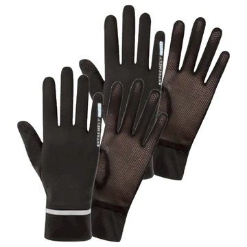 冰絲防曬觸控手套 E026 22 x 10cm 緊緊款 2入  黑色