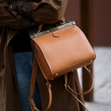 Frame Bag 复古口金背包 手提包 真皮手工双肩包