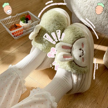 新款情侶棉拖鞋女冬包跟可愛宿舍居家厚底加絨保暖室內棉鞋男