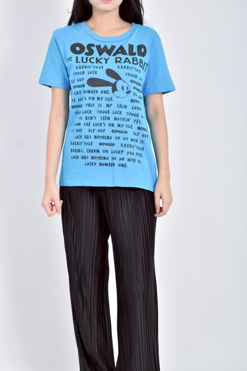 (S) gu棉質純棉印花藍色短袖上衣