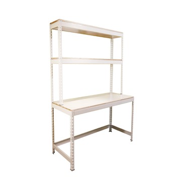 【空間特工】免螺絲角鋼機能學習桌120x60x180cm 書桌 辦公桌 電腦桌 工作桌雪皓白角鋼