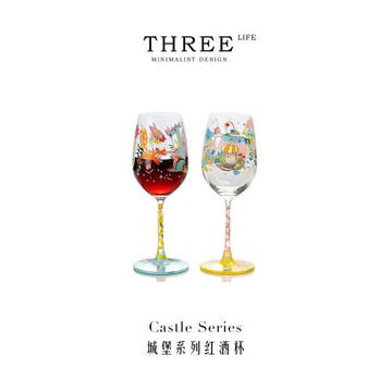 Tlife·Castle·酒具葡萄酒杯人工手繪彩繪水晶紅酒杯家用 | 童真
