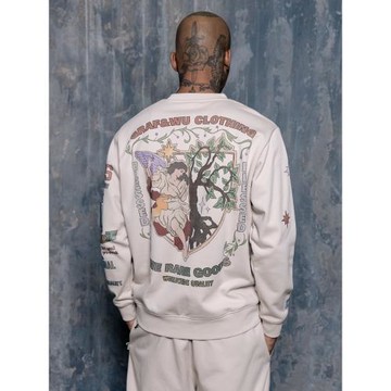 GRAF原創品牌【色彩斑駁】常青藤女神保佑美式字母寬松圓領衛衣