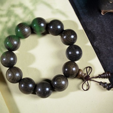 金絲楠木陰沉木手串老料手工烏木男女士文玩佛珠手鏈手持木質飾品