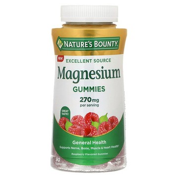Nature's Bounty, 鎂軟糖，樹莓味，270 毫克，90 粒軟糖（每粒軟糖 90 毫克）