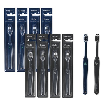 Nordico 男童牙刷組 Kinder Toothbrush  海軍藍 + 深灰色  10支  1組