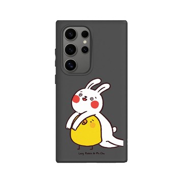 Galaxy S24 Ultra SolidSuit 黑 - 懶散兔與啾先生 Lazy Rabbit and Mr.Chu - 黏著你