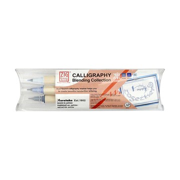 【Kuretake 吳竹】ZIG 雙頭平頭麥克筆 2mm/5mm 凜 3支入 /盒 MS-3400-3VCO(日本品牌)