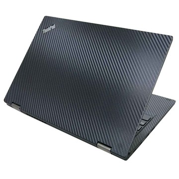 【Ezstick】Lenovo ThinkPad L380 YOGA 筆電機身貼｜黑色卡夢紋｜上蓋+鍵盤週圍+底部貼｜