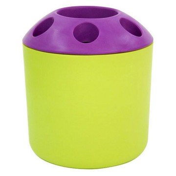 Hachiman Kasei 八幡化成 抗菌牙刷架 收納架 直徑 9.5 x 高 10.5 cm  綠色 + 紫色  1個