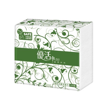優活抽取式擦手紙巾200抽*20包【APP滿額下單10%點數(單一帳號最高1000點)】4/30止