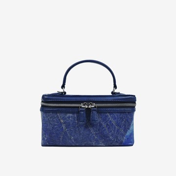 手提包 藍色 - 銀色鍊帶 (Vanity mini bag)