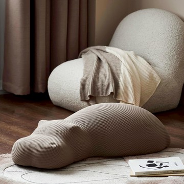 grado 河馬坐墩 Hippo Pouf  沙發坐墊居家擺飾 - 柔光白/皮款