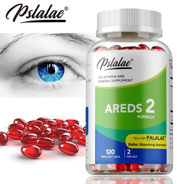 Pslalae 維生素和礦物質補充劑，包含葉黃素、維生素 C、玉米黃質、鋅和維生素 E，60/120粒