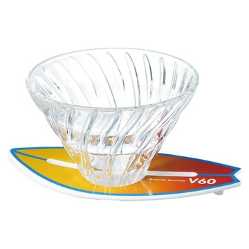 HARIO 好璃奧 V60衝浪玻璃濾杯 海岸守望 1-4杯 VSB-02-LS  1個  濾杯 + 底座  480ml