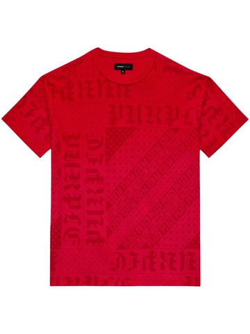Purple Brand - logo-print cotton T-shirt - men - Cotton/Lycra - XS - Red