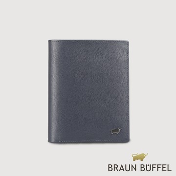 【BRAUN BUFFEL】波索-A 12卡直立中夾-藍色(德國小金牛台灣總代理)/BF519-359-NY