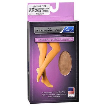 Loving Comfort Thigh High Support Stockings Firm Medium Beige 1 Each by  Loving Comfort