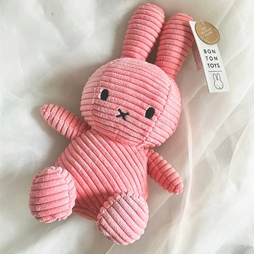 BON TON TOYS 米菲兔ECO燈芯絨填充玩偶23cm-泡泡粉