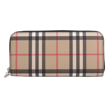 BURBERRY 巴寶莉  經典Vintage 系列防刮ㄇ型拉鍊長夾(卡其x黑邊)