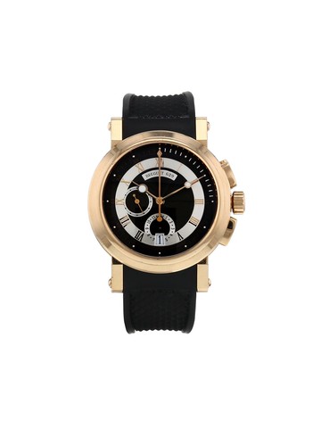 Breguet - 2010 pre-owned Marine 42mm - men - Sapphire Glass/Rubber/Rose Gold - One Size - Black
