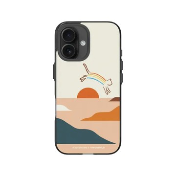 iPhone 16 JellyTint 酷墨灰 - ilovedoodle (Lim Heng Swee) - Cat Landscape - Rainbow 貓咪彩虹