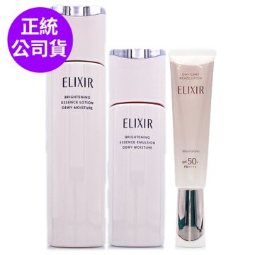 *SHISEIDO資生堂 怡麗絲爾膠原淨白煥采精露170ml+怡麗絲爾膠原淨白煥采精華乳130ml+怡麗絲爾膠原淨白多效美肌乳35ml(禮盒特惠組)(全新改版/正統公司貨)