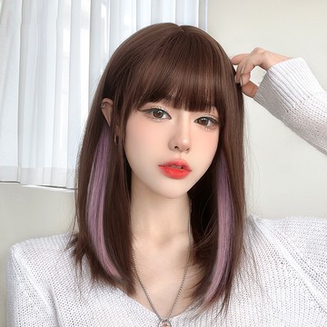 [台灣出貨附發票] 挑染假髮 整頂假髮 假髮 空氣劉海 假髮女 wig 假发 長捲假髮 大波浪假髮 女生假髮 假頭髮