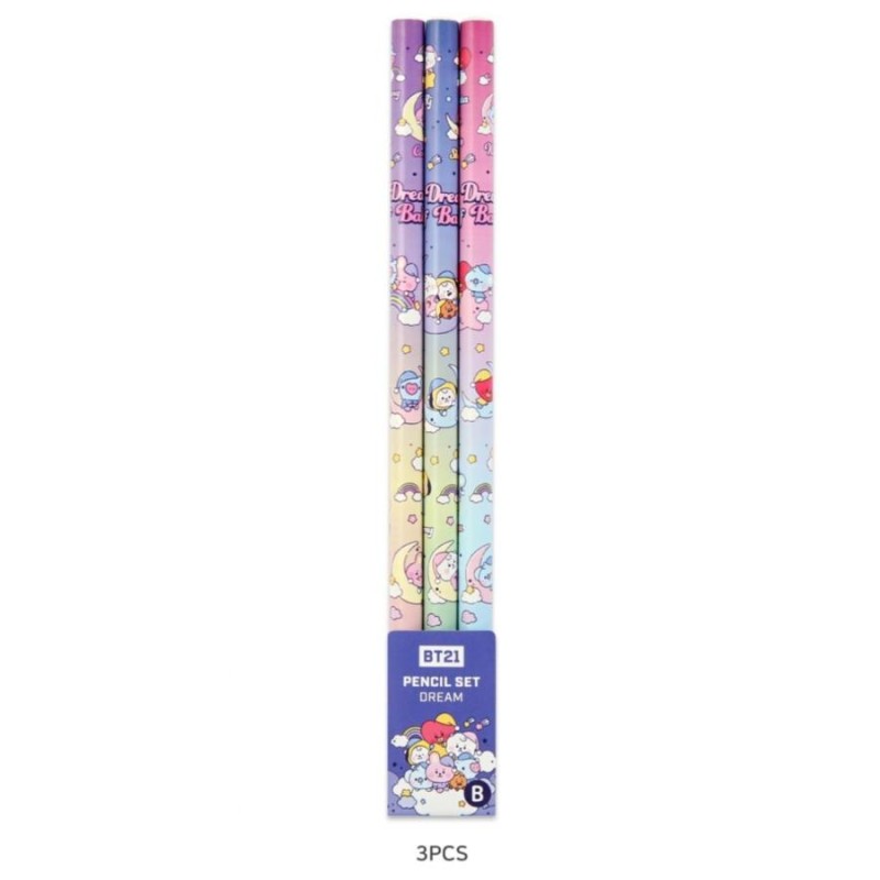 BT21 Pencil Set Dream 3PCS【BT21公式グッズ】鉛筆 3本セット B 防弾