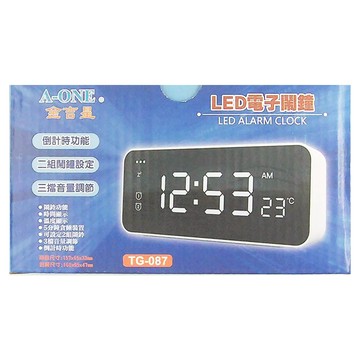 A-ONE 金吉星 LED電子鬧鐘 倒計時功能 溫度顯示  黑色 + 白色