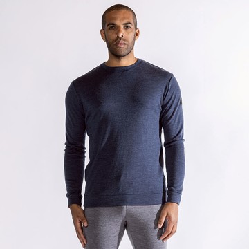 【Alchemy Equipment】男 美麗諾羊毛圓領長袖上衣-海軍藍