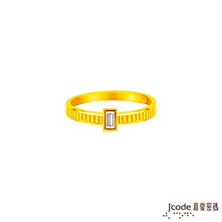Jcode Jcode金飾 時尚黃金戒指(直)