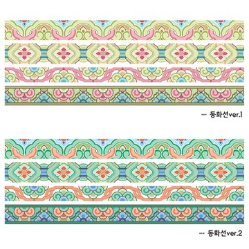 東方圖案線條 6 種 (blackraccoon) 復古拼貼圖案貼紙