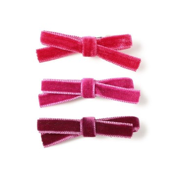 BEAMS BOY / 女裝 迷你 絲絨 蝴蝶結 髮夾 3入組