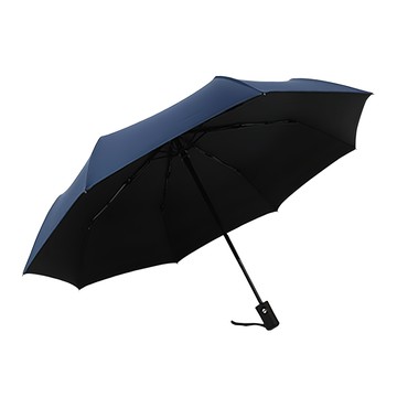 KissDiamond 超輕量自動開收抗UV黑膠晴雨傘 107公分大傘面 8骨黑漆鋼骨 UPF50+ 高密度碰擊布 360克 收傘長度27公分  深藍色