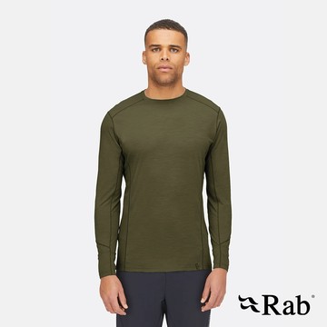 【英國 RAB】Syncrino Base LS Tee 羊毛混紡長袖排汗衣 男款 橄欖綠 #QBL32