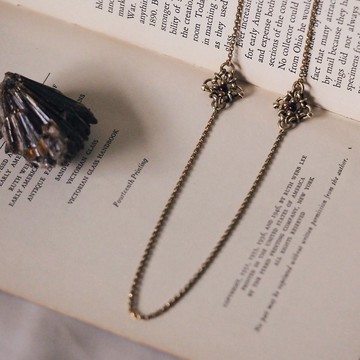 古典鏤空編織 菱形長項鏈 紫