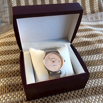 watch box迷你首飾盒高檔表盒送禮手表盒實木紅色絨布內里手鐲盒