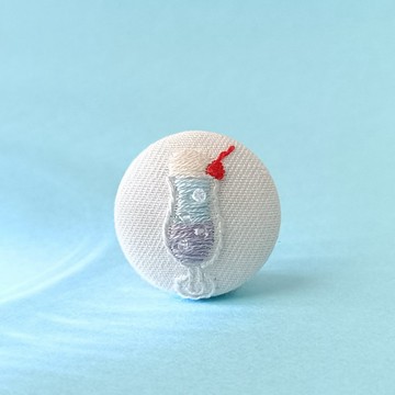 天空色汽水刺繡胸針 or 刺繡髮圈