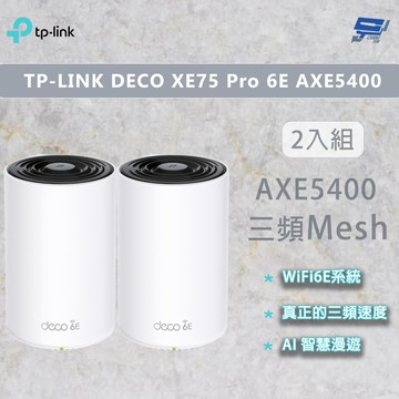 昌運監視器 TP-LINK DECO XE75 Pro 6E AXE5400 無線網路路由器 Wi-Fi 6E分享器 2入 (二入) (兩入)