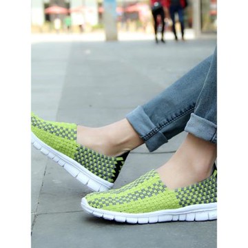 2025新款夏季網鞋女透氣編織女平底百搭布鞋韓版一腳蹬懶人休閑鞋