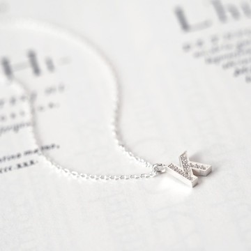 Initial K 字母項鍊 925純銀