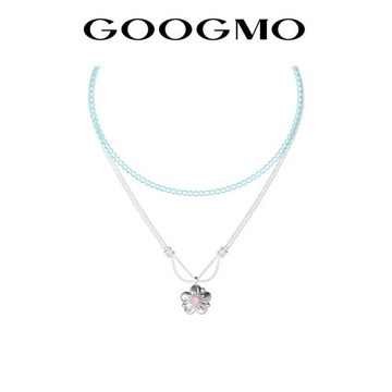 GOOGMO在花野系列雙層疊戴桃花項鏈2025新款輕奢小眾高級感鎖骨鏈