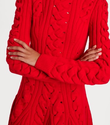 McQueen Cable-knit wool and cashmere minidress
