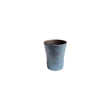 【303select】日本有田燒 黑錆絞 反口立吞杯 - 雲青