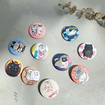 蛋定貓貓小徽章- 10款