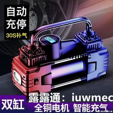 【特惠下殺95折】車載充氣泵小轎車便攜式汽車用輪胎大功率打氣筒雙缸打氣泵